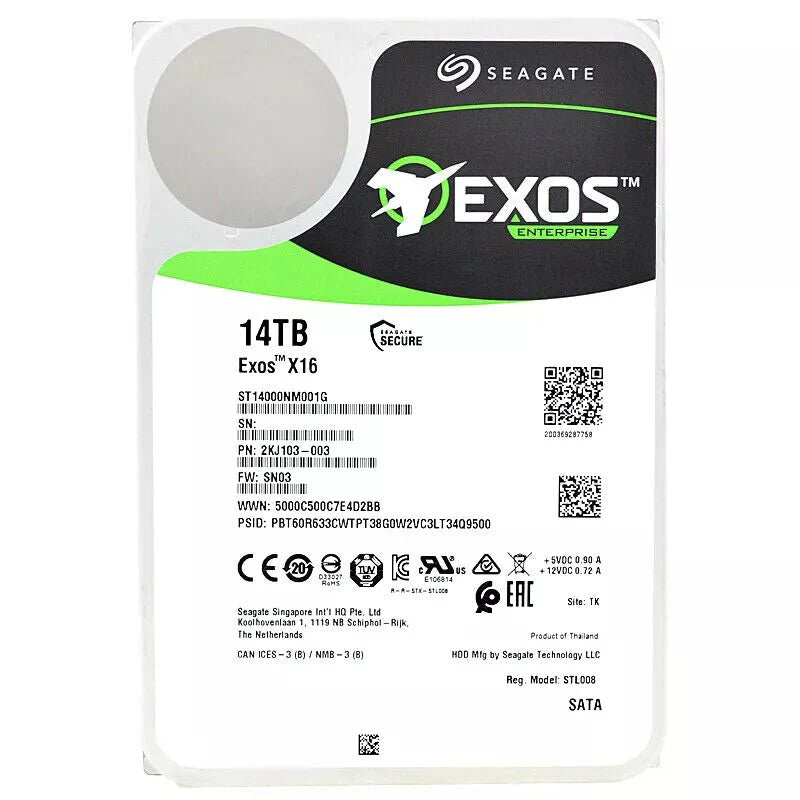 Seagate exos ST14000NM001G 14TB 7200Rpm 256Mb Cache Sata III 3.5" - The HDDs