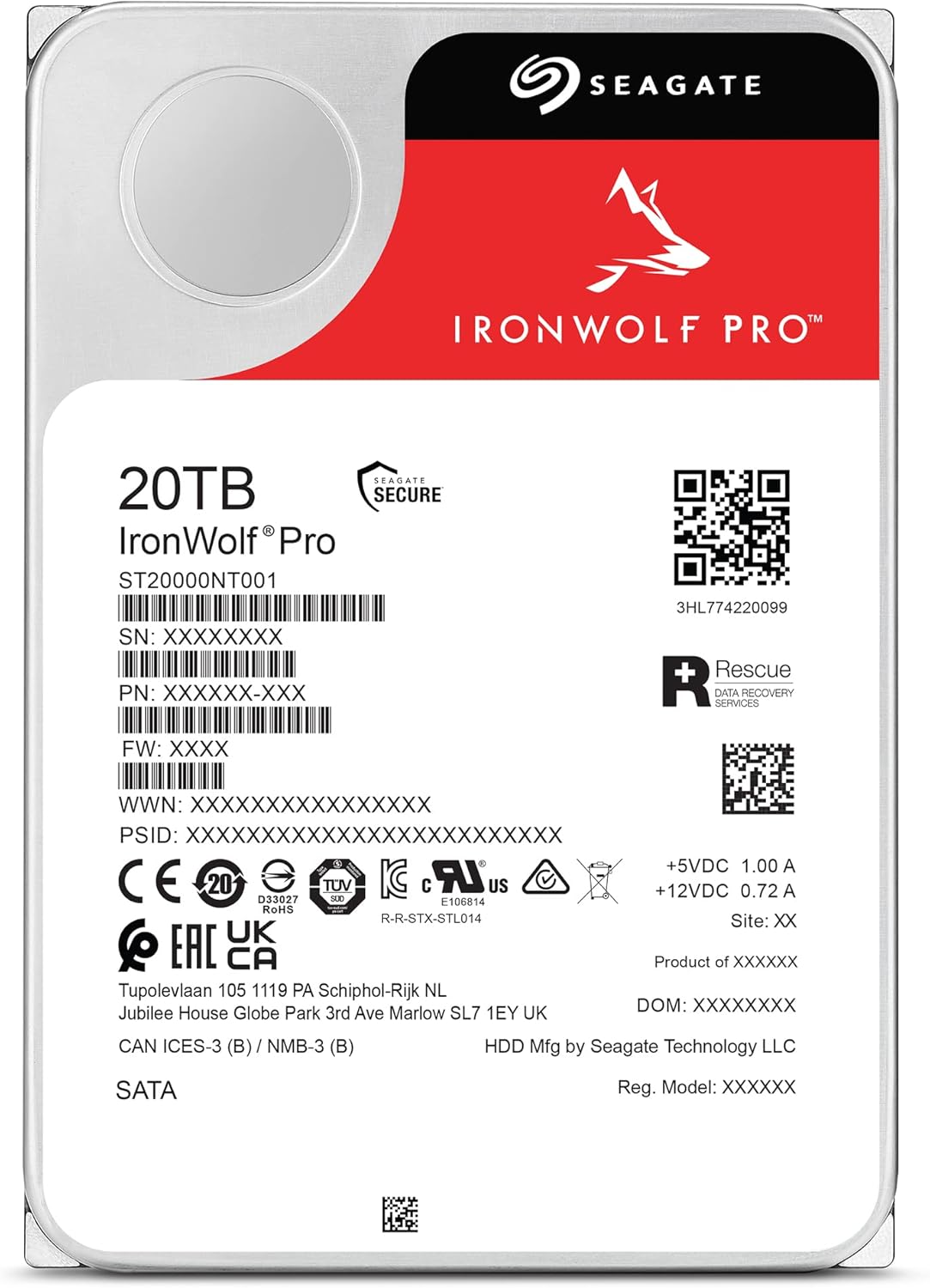 Seagate IronWolf Pro Enterprise NAS 20TB Internal Hard Drive, CMR 3.5 - inch, SATA 6Gb/s, 7200 RPM, 256MB Cache, for RAID Network - Attached Storage, FFP (ST20000NT001) - The HDDs
