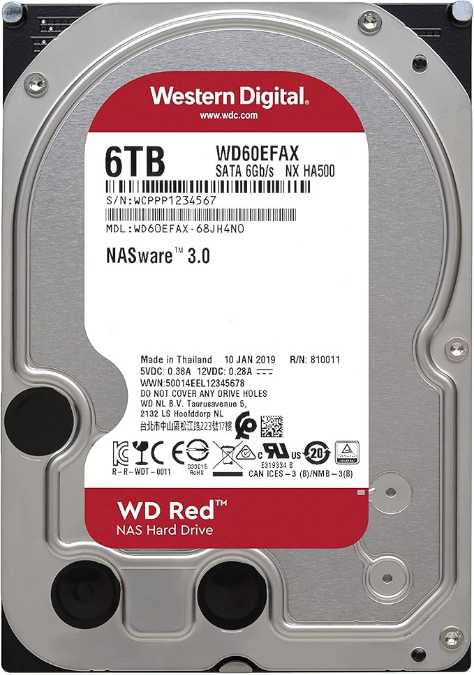 WD Red 6TB NAS Internal Hard Drive - 5400 RPM Class, SATA 6Gb/s, SMR, 256MB Cache, 3.5" - WD60EFAX - The HDDs
