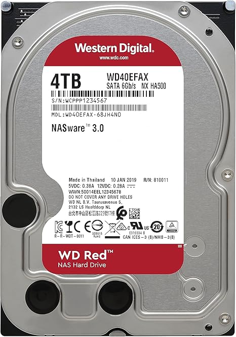 Western Digital 4TB WD Red NAS Internal Hard Drive HDD - 5400 RPM, SATA 6 Gb/s, SMR, 256MB Cache, 3.5" - WD40EFAX - The HDDs