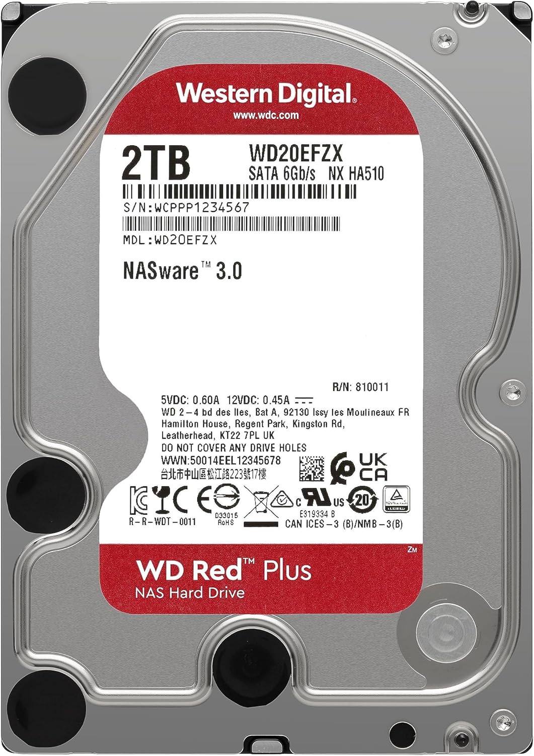 Western Digital WD Red Plus NAS Internal Hard Drive 2TB - 5400 RPM, SATA 6 Gb/s, CMR, 128MB Cache, 3.5" - WD20EFZX - The HDDs
