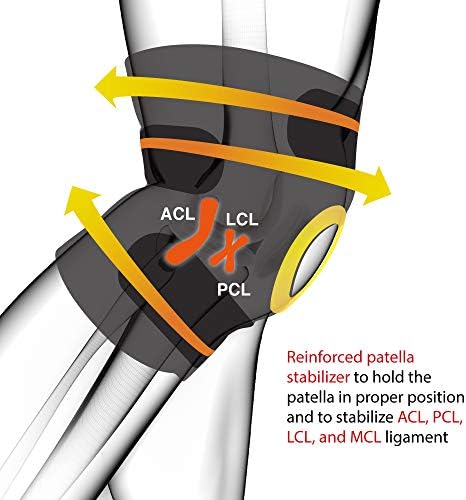 Adjustable Knee Support Brace with Patella Stabilizer – Compression Sleeve for Arthritis, Meniscus Tear, Injury Recovery & Sports (Fits 12.5"–18")