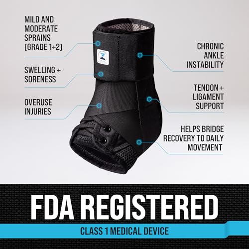 Adjustable Lace-Up Ankle Brace with Side Stabilizers – Support for Sprains, Achilles Tendonitis, Plantar Fasciitis, and Sports Recovery (Unisex)