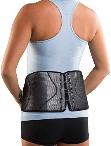 Adjustable Low-Profile Back Brace with BOA-Style Fit System – Removable Rigid Panels for Lumbar Support, Strains & Low Back Pain Relief