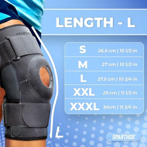 Hinged Knee Brace with Dual Metal Stabilizers – Adjustable Open-Patella Support for ACL, MCL, Meniscus Tear, Arthritis & Tendon Pain Relief (Large, 15.5–20" Thigh)