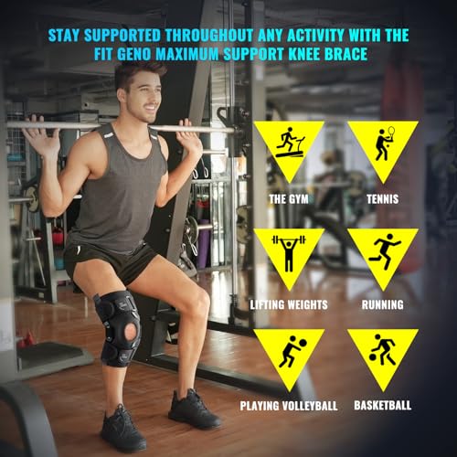 Adjustable Hinged Knee Brace with Dual Side Polycentric Hinges – Open-Patella Support for ACL, PCL, MCL, Meniscus Tear, Arthritis & Surgery Recovery (L/XL)