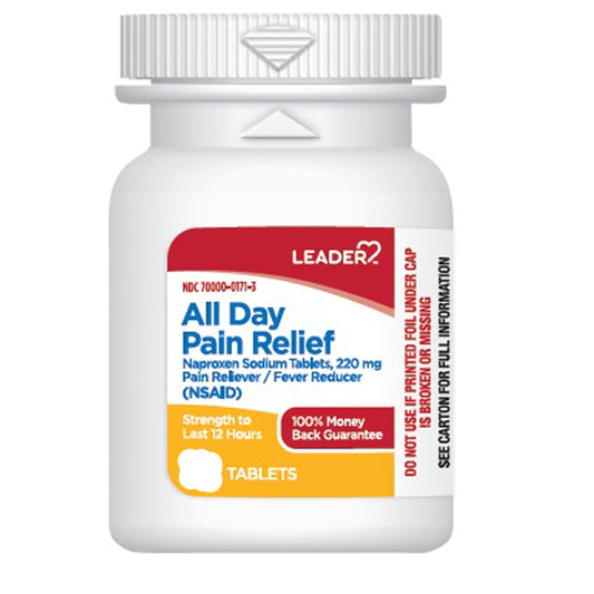 Naproxen Sodium 220 mg Pain Reliever Tablets All Day Pain Relief, 24 Count (Compare to Aleve)