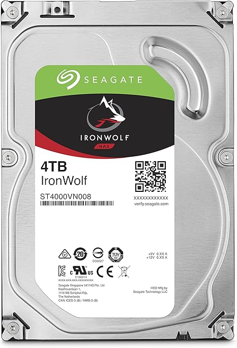 Seagate 4TB IronWolf NAS SATA Hard Drive 6Gb/s 256MB Cache 3.5 - Inch Internal Hard Drive for NAS Servers, Personal Cloud Storage (ST4000VN008), Silver - The HDDs