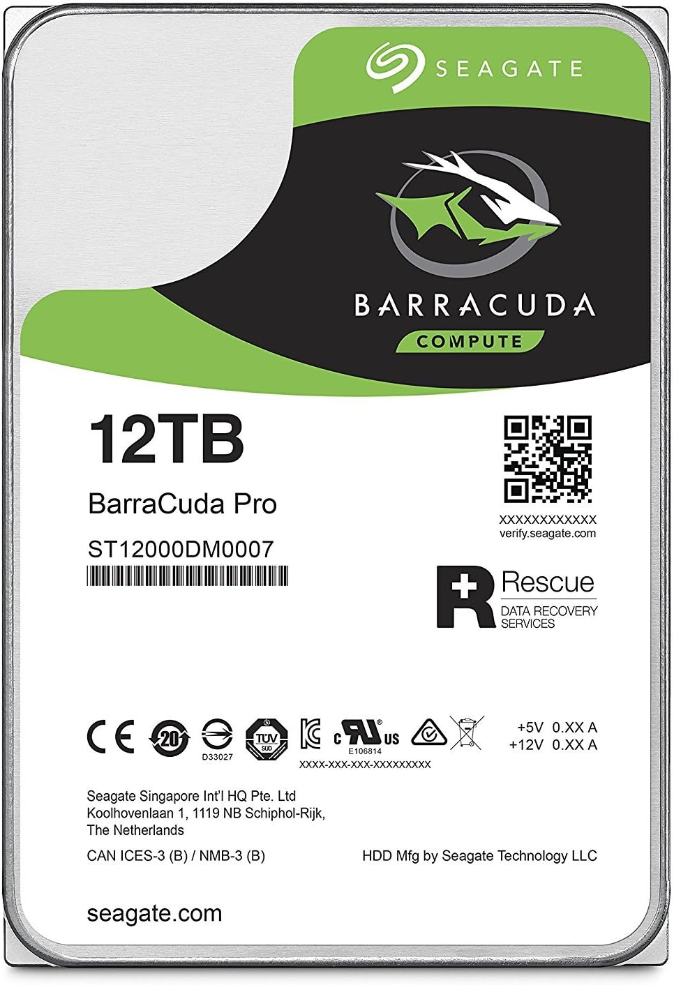 Seagate Barracuda Pro 12TB ST12000DM0007 Internal Hard Drive - Hard Drives (8.9 cm (3.5 Inches), 7200 RPM, 256MB Cache, SATA 6Gb/s, Silver) (Refurbished) - The HDDs