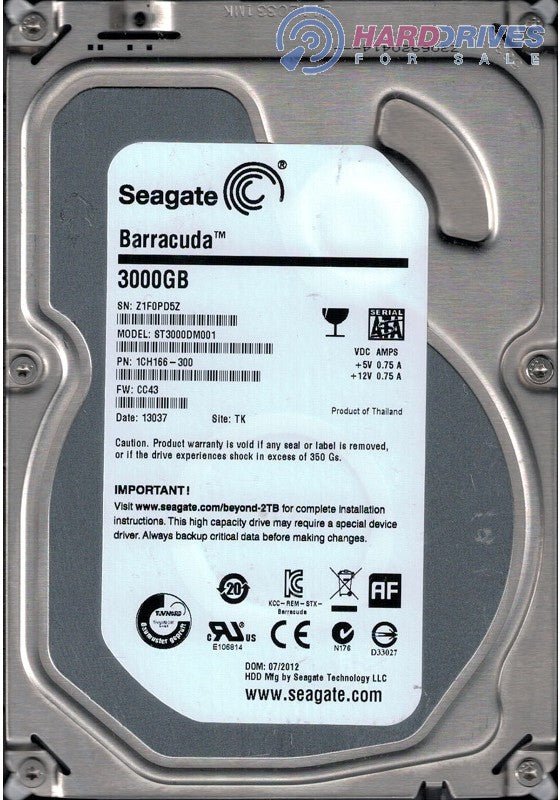 Seagate Barracuda ST3000DM001 3 TB 3.5 Internal Hard Drive - The HDDs