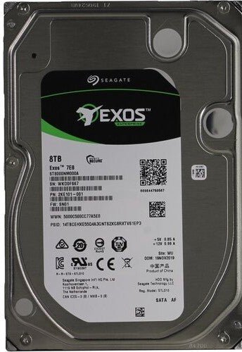 Seagate Exos 7E8 8TB Internal Hard Drive HDD – CMR 3.5 Inch 6Gb/s 7200 RPM 128MB Cache for Enterprise, Data Center – Frustration Free Packaging (ST8000NM000A) - The HDDs