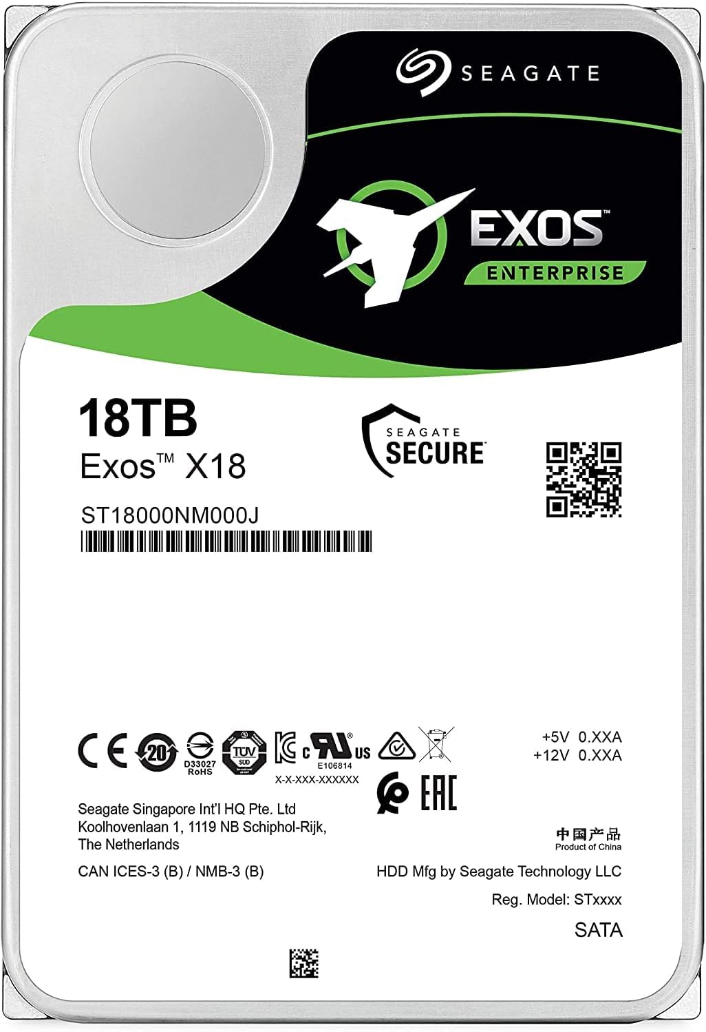 Seagate Exos X18 18TB Enterprise HDD - CMR 3.5 - inch Hyperscale SATA 6Gb/s, 7200 RPM, 512e and 4Kn Fast Format, Low Latency with Enhanced Cache (ST18000NM000J) - The HDDs