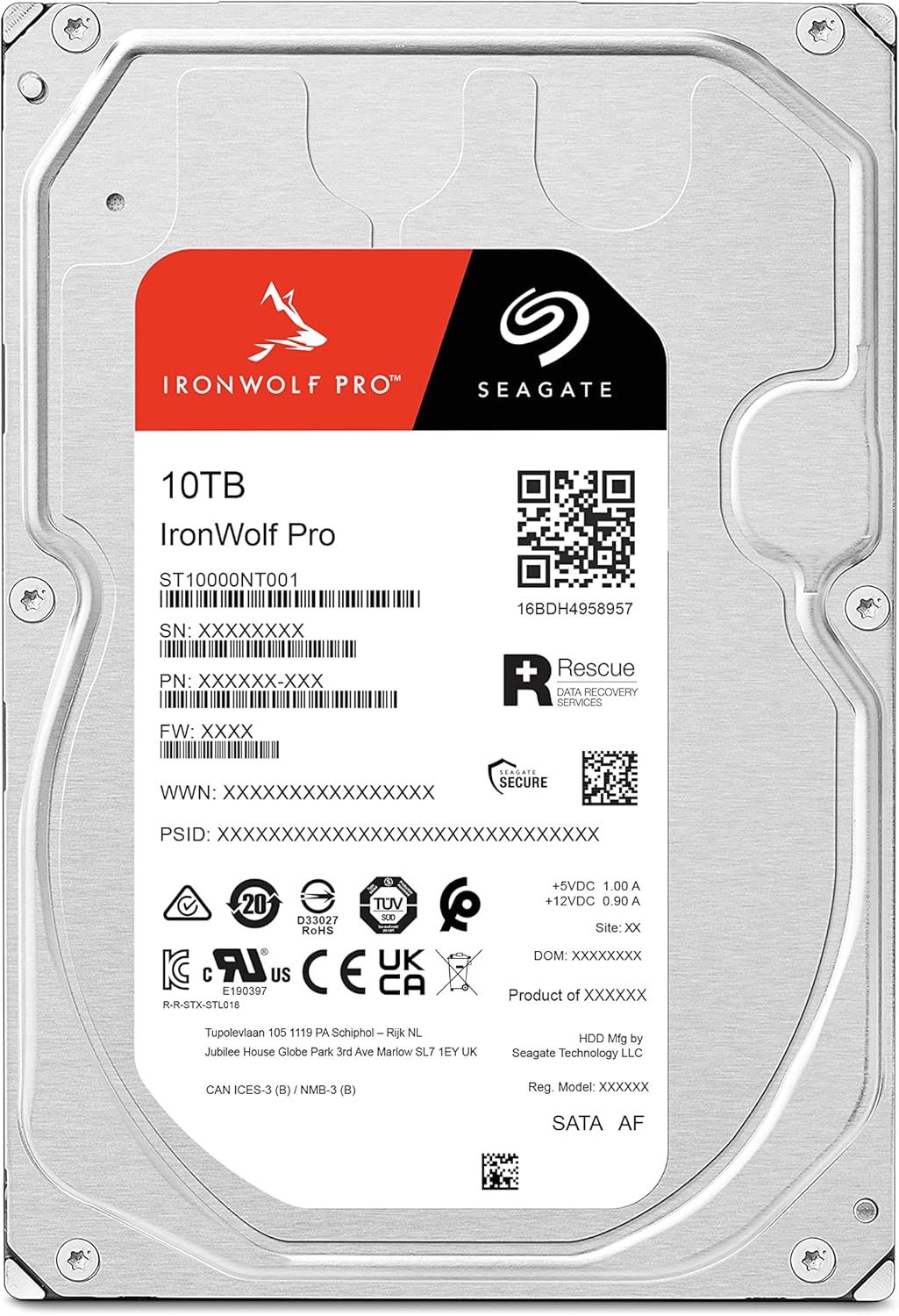 Seagate IronWolf Pro, 10 TB, Enterprise NAS Internal HDD –CMR 3.5 Inch, SATA 6 Gb/s, 7,200 RPM, 256 MB Cache for RAID Network Attached Storage (ST10000NT001) - The HDDs