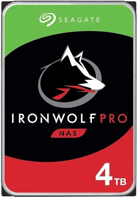 Seagate IronWolf Pro, 4 TB, Enterprise NAS Internal HDD –CMR 3.5 Inch, SATA 6 Gb/s, 7,200 RPM, 256 MB Cache for RAID Network Attached Storage (ST4000NT001) - The HDDs