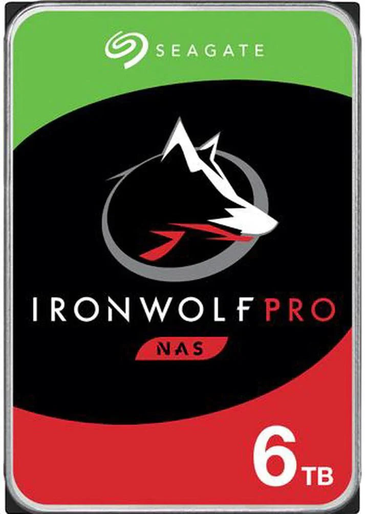 Seagate IronWolf Pro, 6 TB, Enterprise NAS Internal HDD –CMR 3.5 Inch, SATA 6 Gb/s, 7,200 RPM, 256 MB Cache for RAID Network Attached Storage (ST6000NT001) - The HDDs