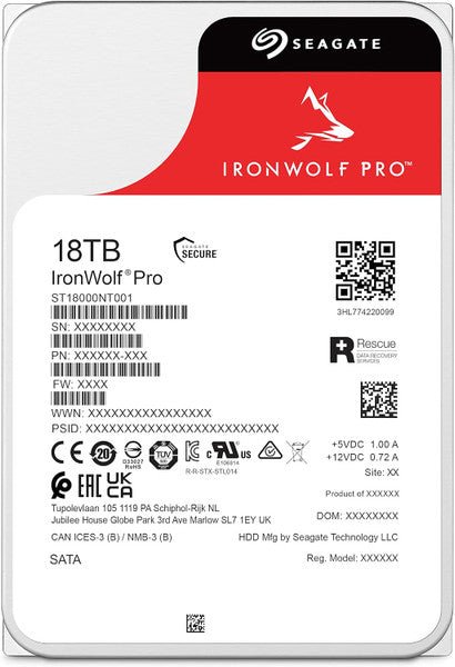 Seagate IronWolf Pro ST18000NT001 18TB 7200 RPM 256MB Cache SATA 6.0Gb/s 3.5" Internal Hard Drive - The HDDs
