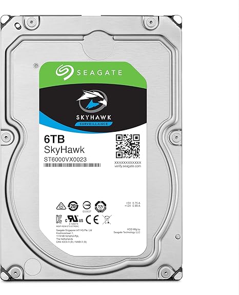 Seagate SkyHawk 6TB Surveillance Internal Hard Drive HDD – 3.5 Inch SATA 6GB/s 256MB Cache for DVR NVR Security Camera System with Drive Health Management – (ST6000VX001) - The HDDs