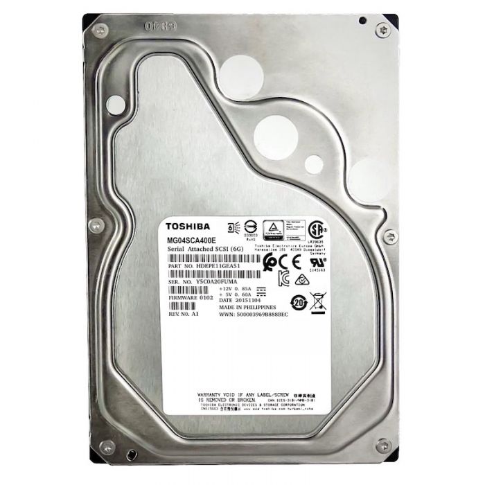 Toshiba Hard Drive - 4 TB - Internal - 3.5" - SATA 6Gb/s - NL - 7200 RPM - Buffer: 128 MB - MG04ACA400E - The HDDs