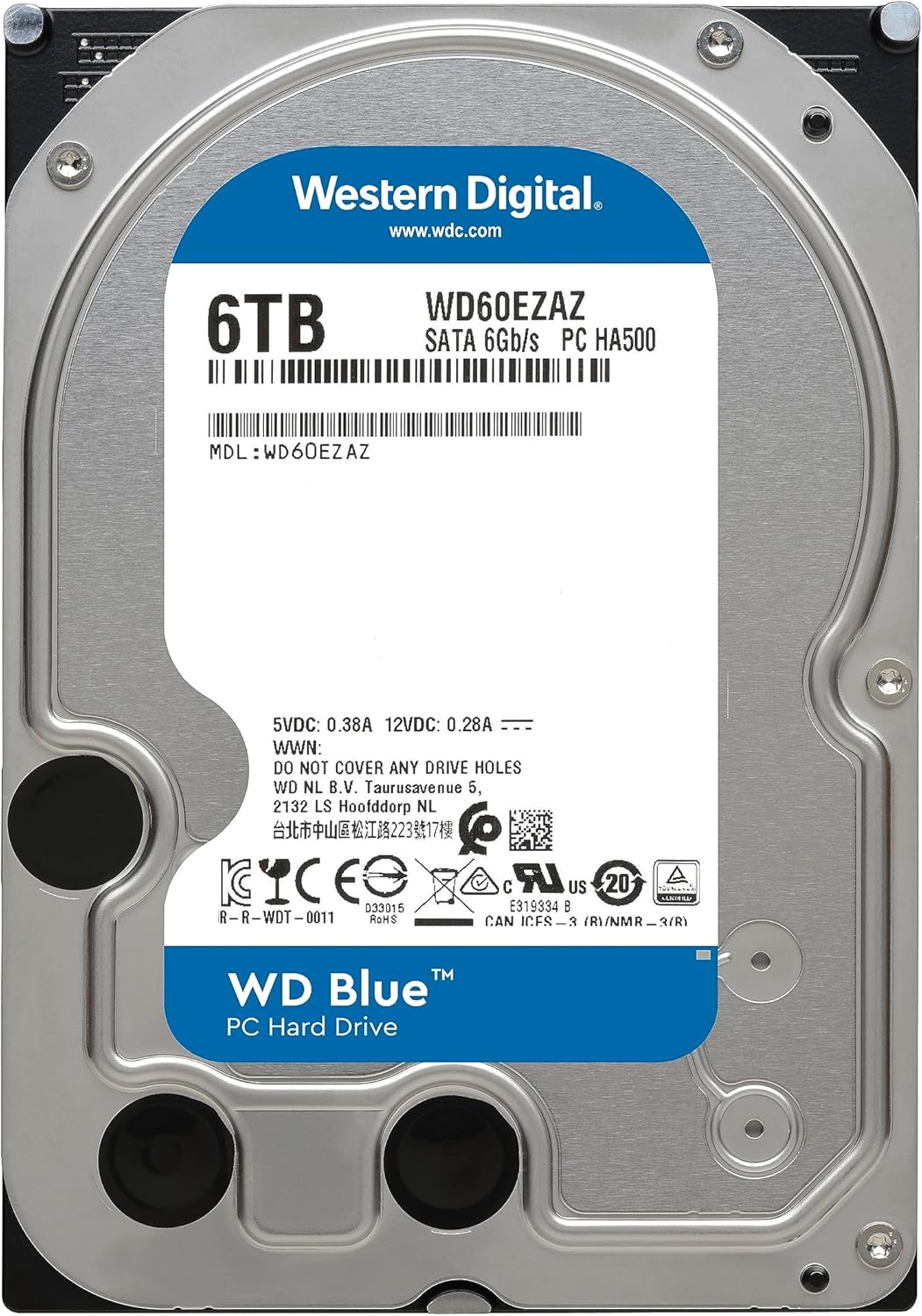 WD Internal Hard Disk 3.5in 6TB WD Blue WD60EZAZ SATA 6Gb/s 5400RPM 256MB Cache (Renewed) - The HDDs