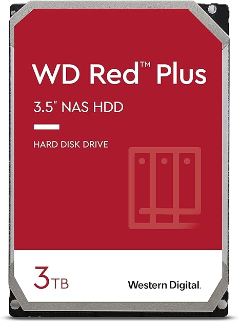 Western Digital 3TB WD Red Plus NAS Internal Hard Drive HDD - 5400 RPM, SATA 6 Gb/s, CMR, 64 MB Cache, 3.5" - WD30EFRX - The HDDs