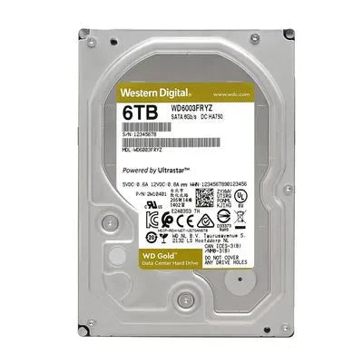 Western Digital 6TB WD Gold Enterprise Class Internal Hard Drive - 7200 RPM Class, SATA 6 Gb/s, 256 MB Cache, 3.5" - WD6003FRYZ - The HDDs