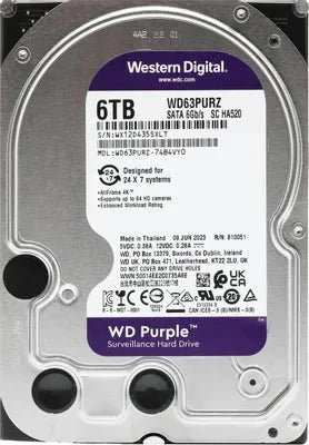 Western Digital 6TB WD Purple Surveillance Internal Hard Drive HDD - SATA 6 Gb/s, 256 MB Cache, 3.5" - WD63PURZ - The HDDs