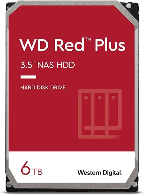Western Digital 6TB WD Red Plus NAS Internal Hard Drive HDD - 5400 RPM, SATA 6 Gb/s, CMR, 64 MB Cache, 3.5" - WD60EFRX - The HDDs