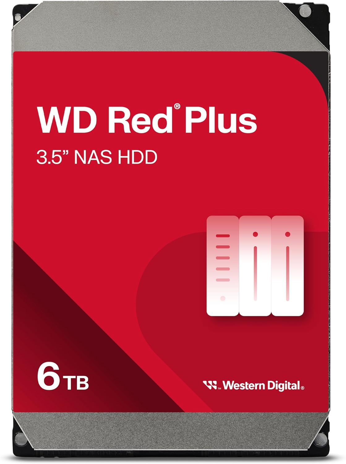 Western Digital 6TB WD Red Plus NAS Internal Hard Drive HDD - 5640 RPM, SATA 6 Gb/s, CMR, 128 MB Cache, 3.5" - WD60EFZX - The HDDs
