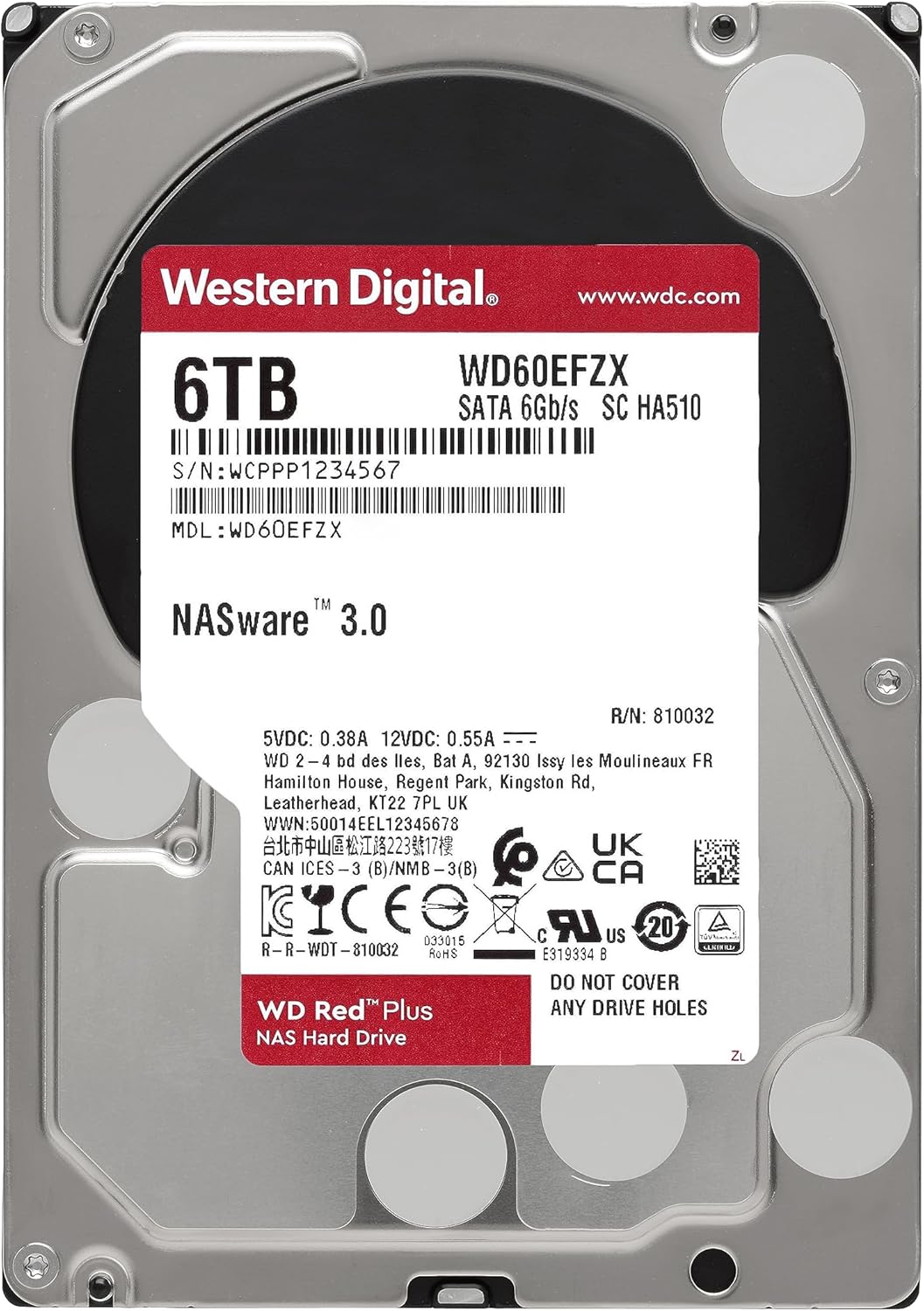 Western Digital 6TB WD Red Plus NAS Internal Hard Drive HDD - 5640 RPM, SATA 6 Gb/s, CMR, 128 MB Cache, 3.5" - WD60EFZX - The HDDs