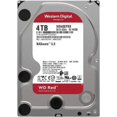 Western Digital WD40EFRX WD Red NAS Hard Drive - Hard drive - 4 TB - internal - 3.5 inch - SATA 6Gb/s - buffer: 64 MB - for WD My Cloud EX2, EX4 - The HDDs